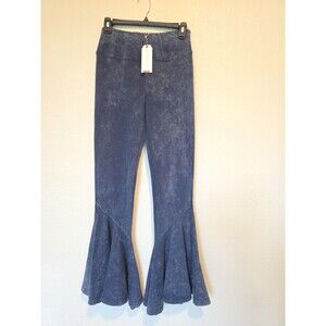 NWT Earthbound Flower Child Blue Flare Pants Medium Bell‎ Bottom Boho